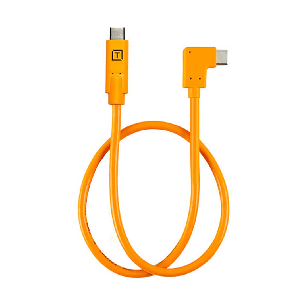 Tether Tools TetherPro USB-C Kabel - USB-C auf USB-C 0,5m Adapter r-winklig : Orange